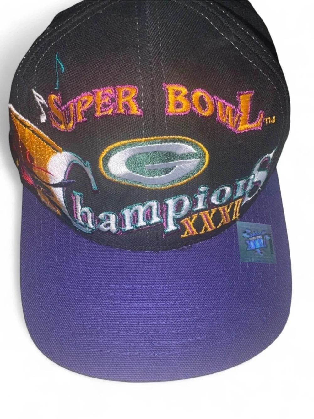Logo Athletic Super Bowl Champions Purple and Black Snapback Hat